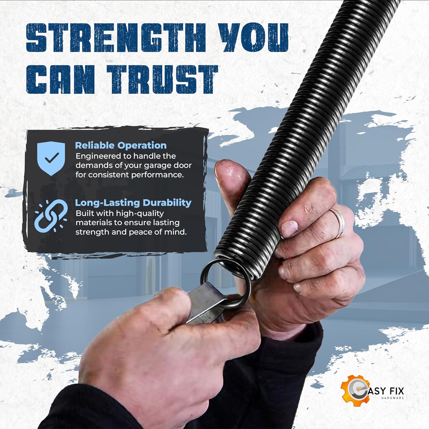 Heavy-Duty 90 lb. Double-Looped Garage Door Extension Spring (2-Pack) - Light Blue | Overhead Garage Door Hardware Repair Springs | 30,000 Cycles for 7' Garage Door