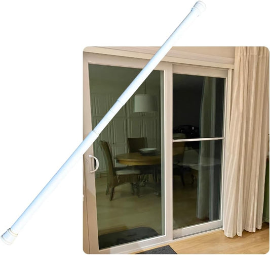 Heavy Duty Adjustable Security Bar for Sliding Glass Doors, Windows, Porches - White, 29.25-53 Inches