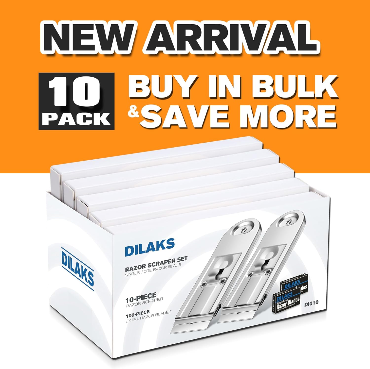 Heavy Duty All Metal Razor Scraper with 20 Extra Blades - 2 Pack