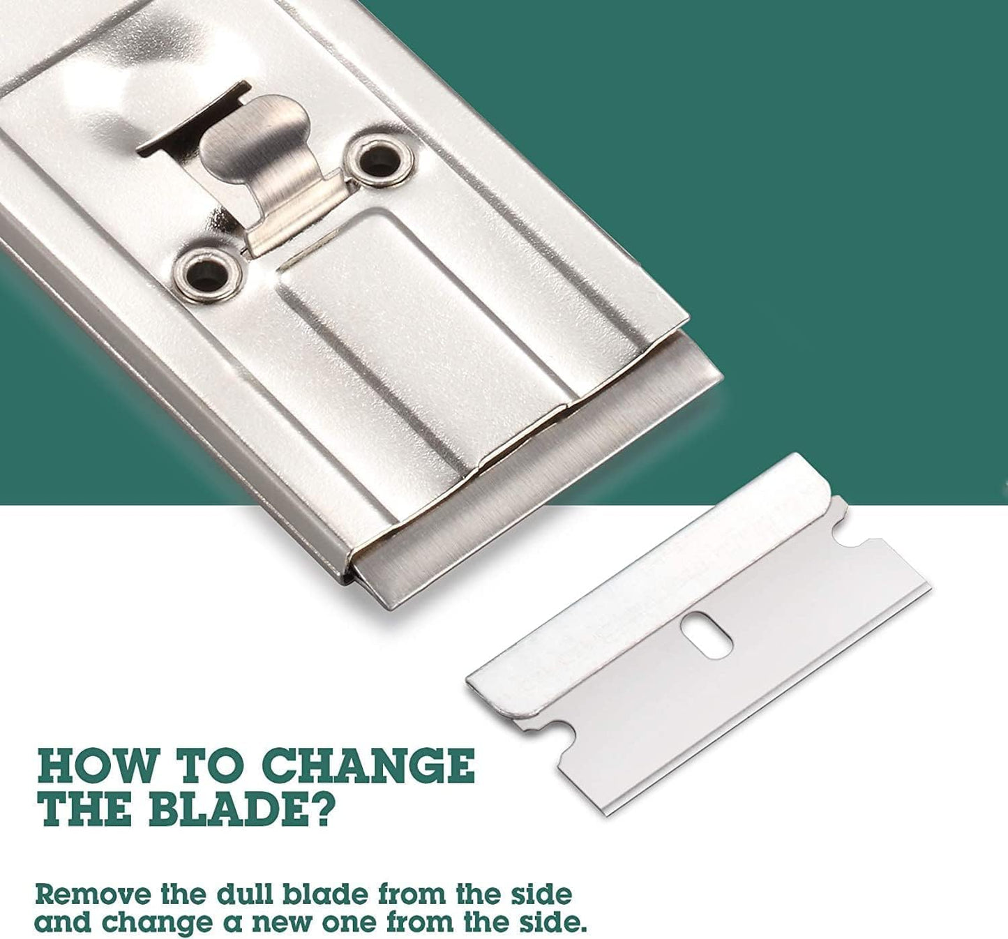 Heavy Duty All Metal Razor Scraper with 20 Extra Blades - 2 Pack