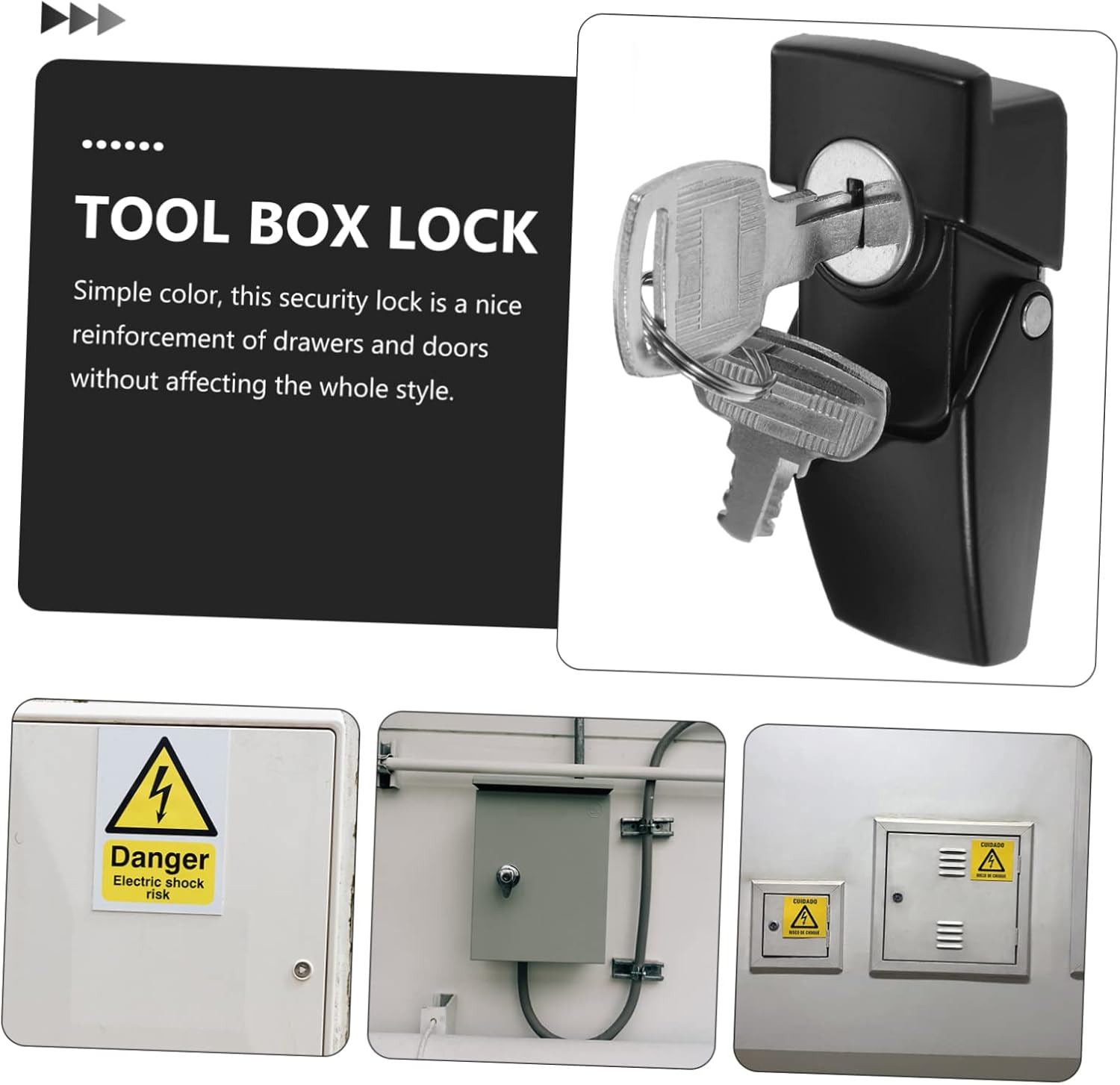 Heavy Duty Aluminum Alloy File Cabinet Lock Set with Keys - Secure Drawer, Showcase, Mailbox - Yardenfun