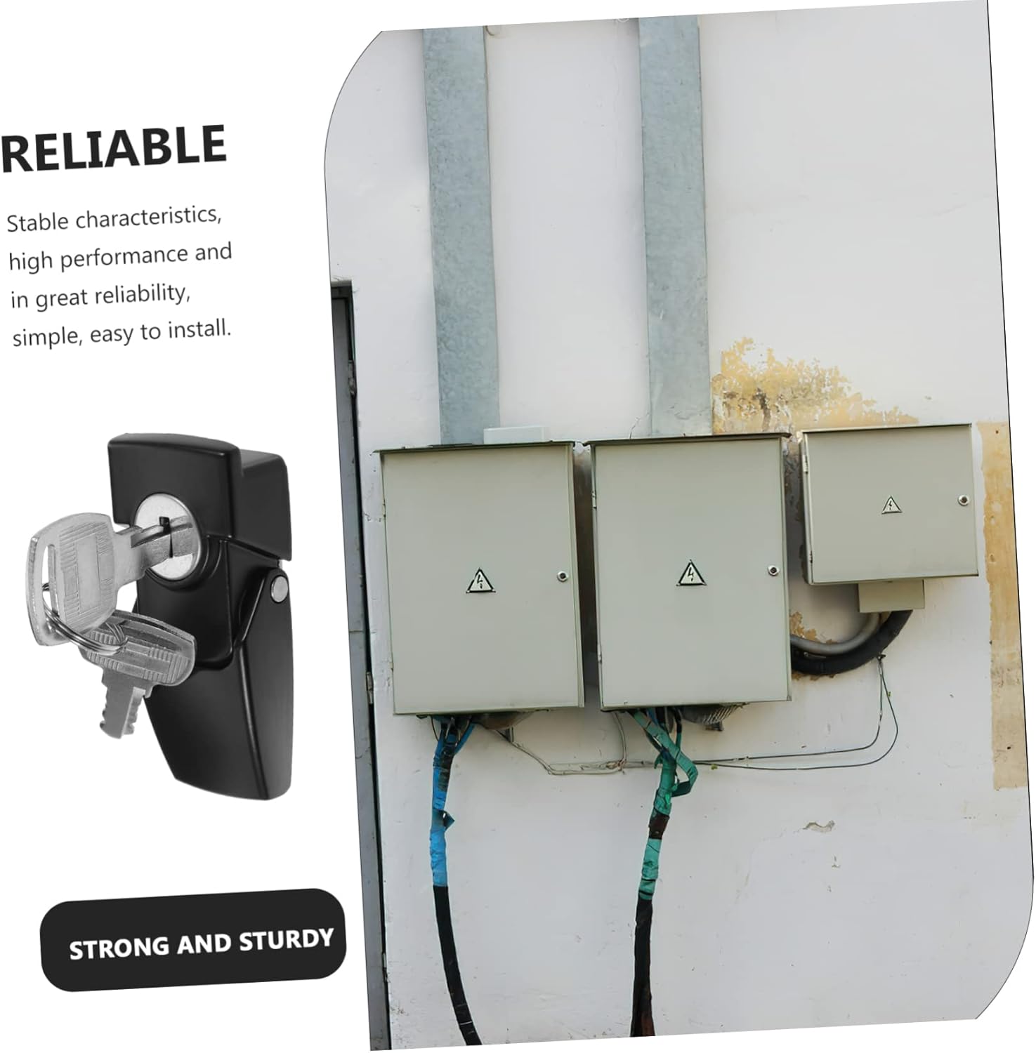 Heavy Duty Aluminum Alloy File Cabinet Lock Set with Keys - Secure Drawer, Showcase, Mailbox - Yardenfun