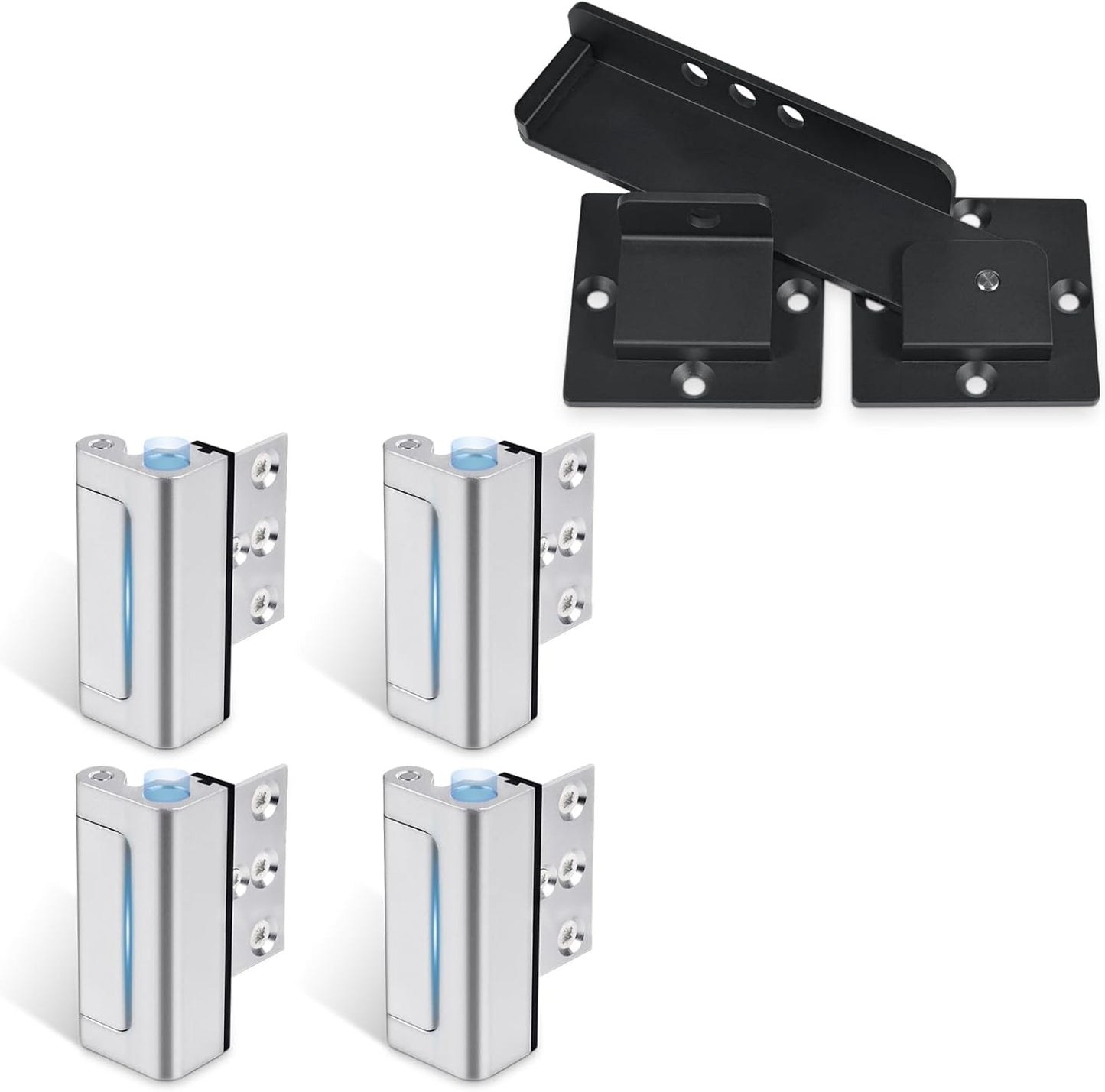 Heavy Duty Aluminum Door Reinforcement Lock with Padlock Holes - Childproof Safety Latch Stopper for Wooden Fence, Barn Door, Shed - 7.5" Flip Gate Latch by Steinwhale