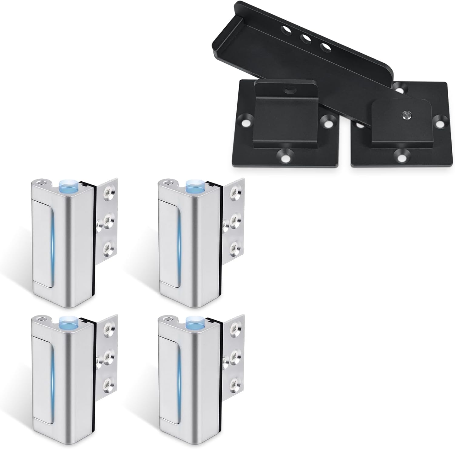 Heavy Duty Aluminum Door Reinforcement Lock with Padlock Holes - Childproof Safety Latch Stopper for Wooden Fence, Barn Door, Shed - 7.5" Flip Gate Latch by Steinwhale