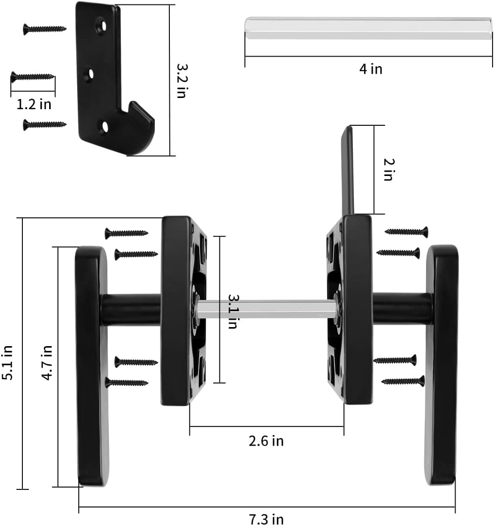Heavy Duty Aluminum Gate Latch for Wooden Fence - Double Side Swinging Door Hardware in Black Finish by Bdmetals