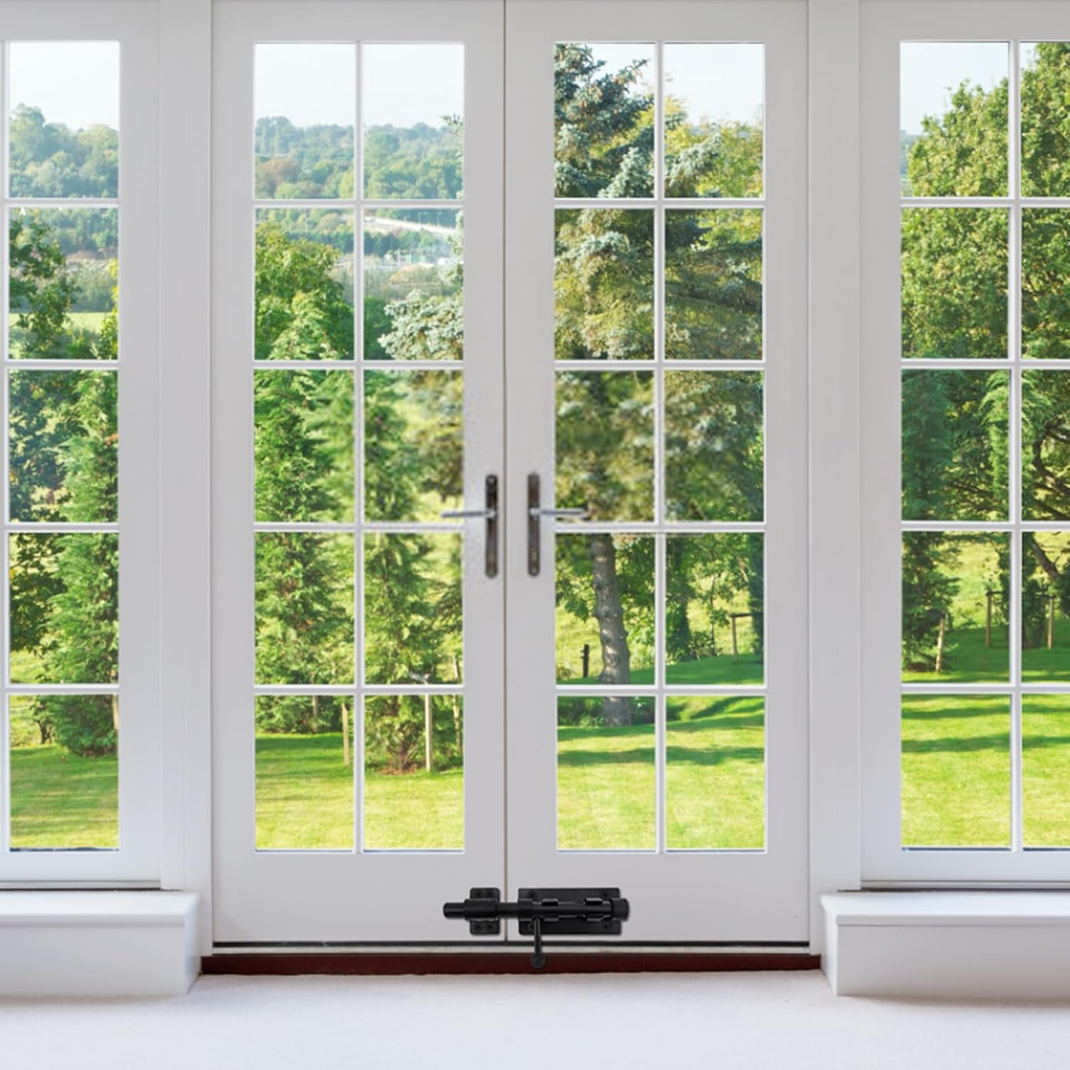 Heavy Duty Black Barrel Bolt Door Latch with Padlock Hole - 6.3 Inch Stainless Steel Gate Barn Lock for Slide Doors - WildKart