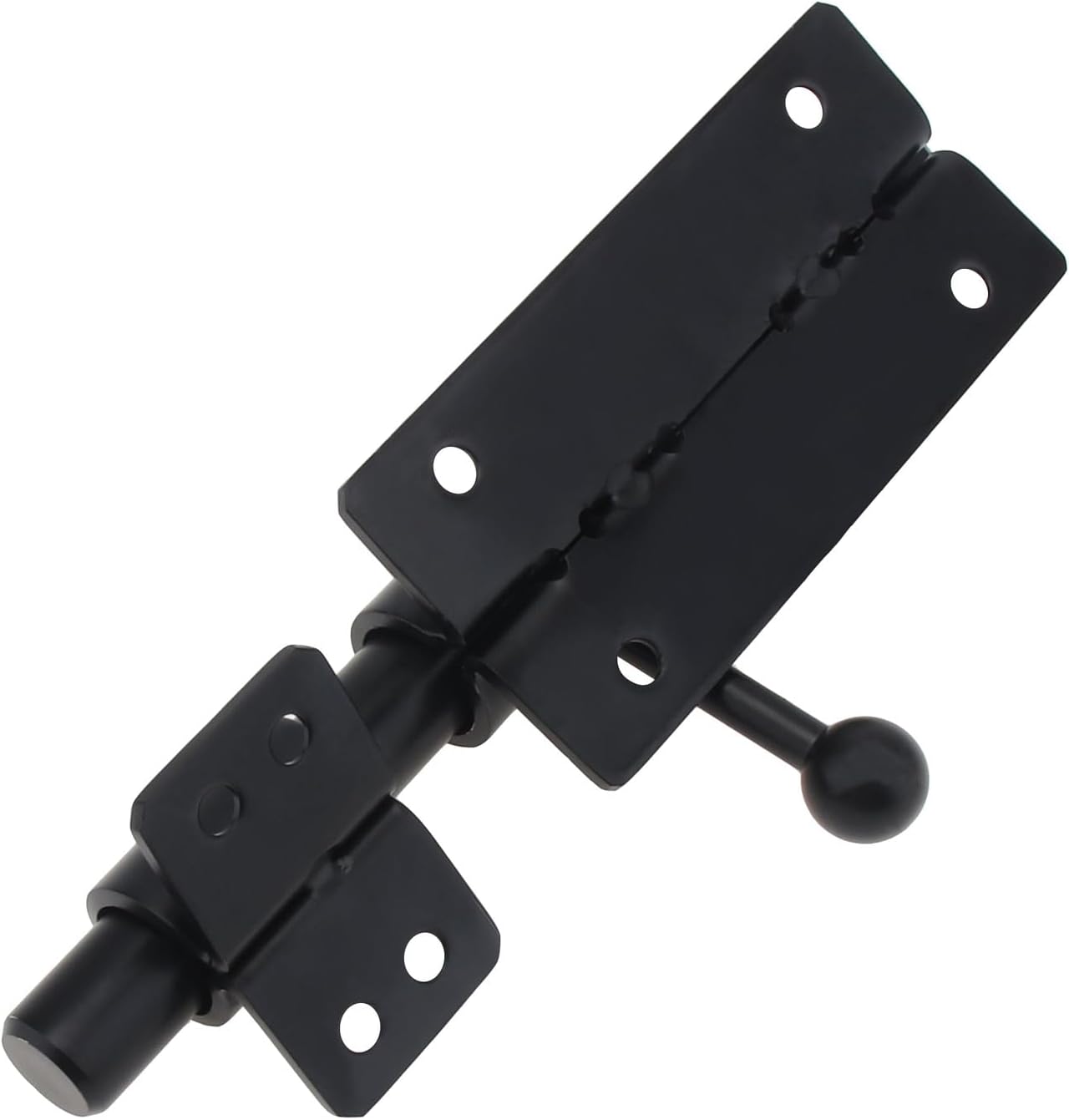 Heavy Duty Black Barrel Bolt Door Latch with Padlock Hole - 6.3 Inch Stainless Steel Gate Barn Lock for Slide Doors - WildKart