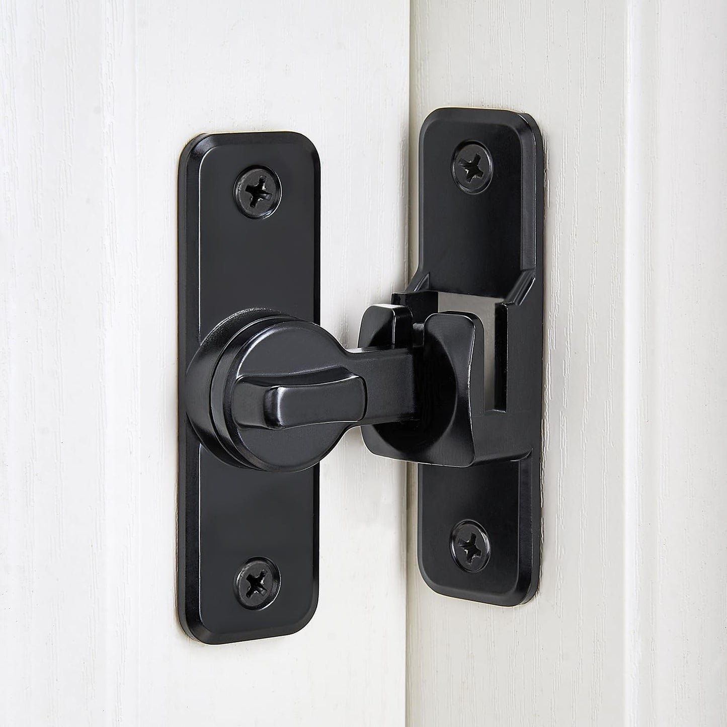 Heavy-Duty Black Flip Latch Lock for Enhanced Security - Ideal for Barns, Gates, and More - 90/180 Degree Sliding and Swing Door Latch