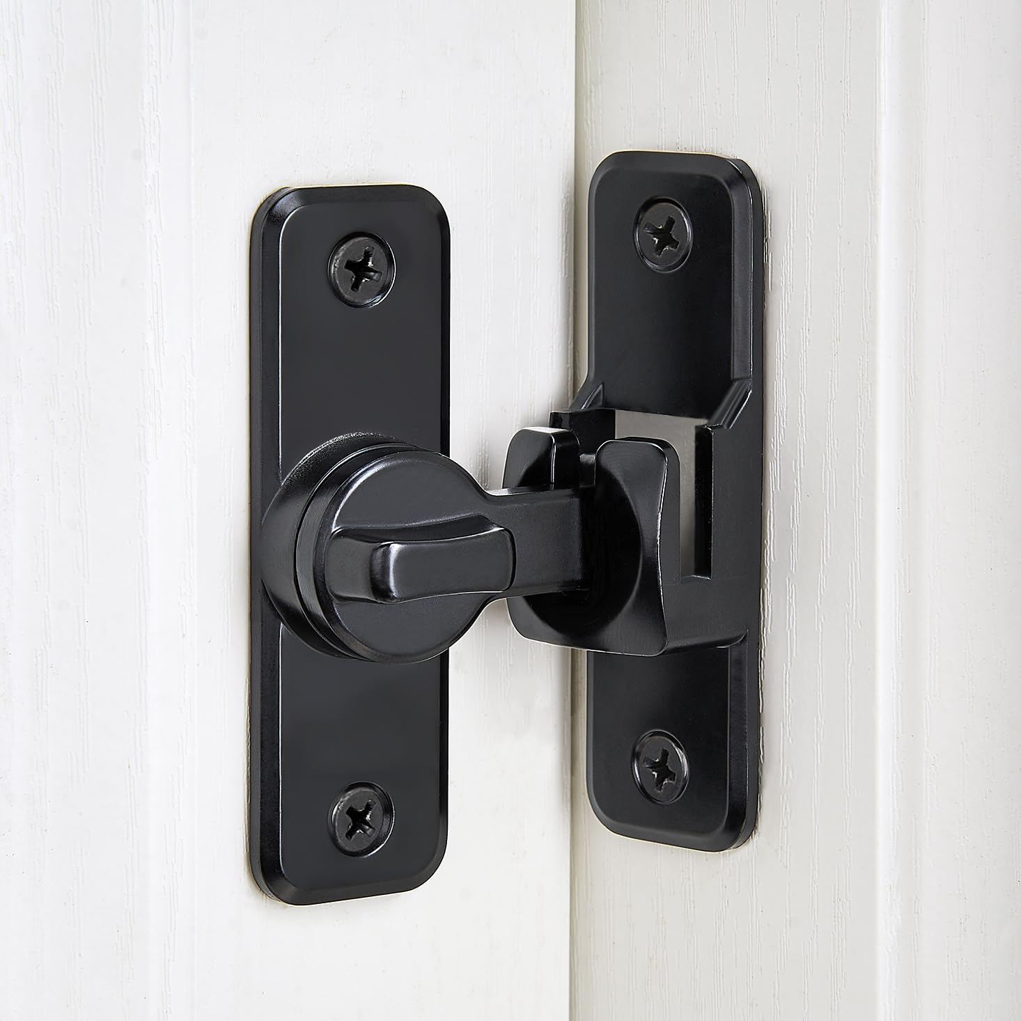 Heavy-Duty Black Flip Latch Lock for Enhanced Security - Ideal for Barns, Gates, and More - 90/180 Degree Sliding and Swing Door Latch
