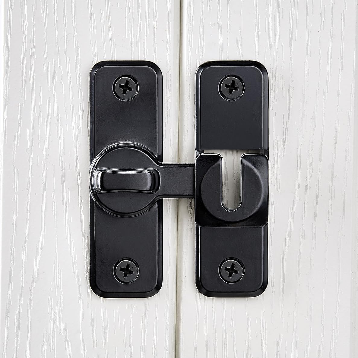 Heavy-Duty Black Flip Latch Lock for Enhanced Security - Ideal for Barns, Gates, and More - 90/180 Degree Sliding and Swing Door Latch