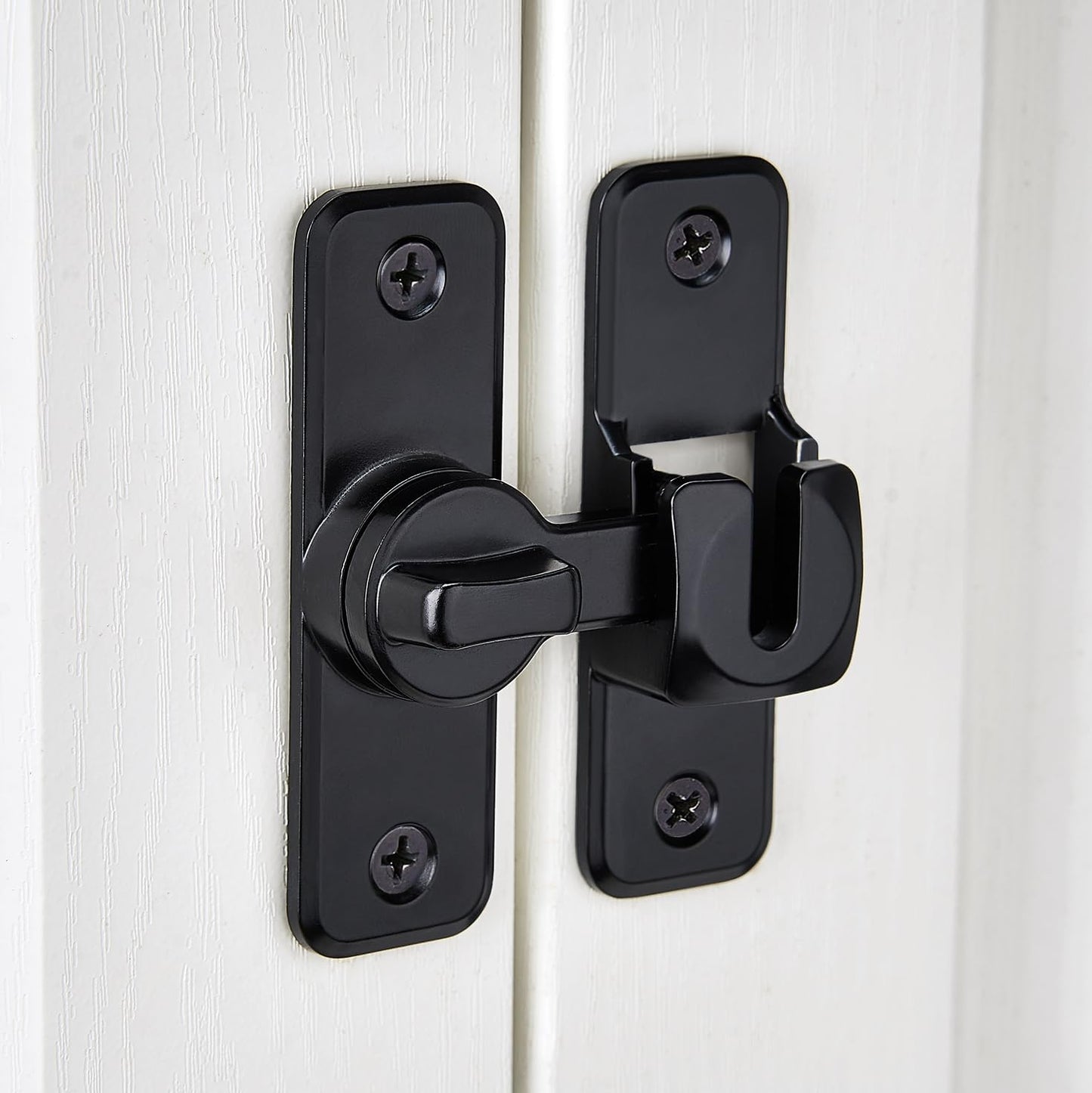 Heavy-Duty Black Flip Latch Lock for Enhanced Security - Ideal for Barns, Gates, and More - 90/180 Degree Sliding and Swing Door Latch
