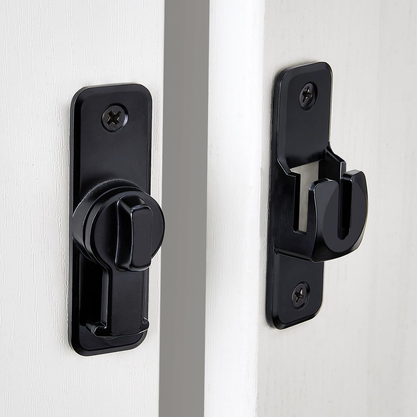 Heavy-Duty Black Flip Latch Lock for Enhanced Security - Ideal for Barns, Gates, and More - 90/180 Degree Sliding and Swing Door Latch