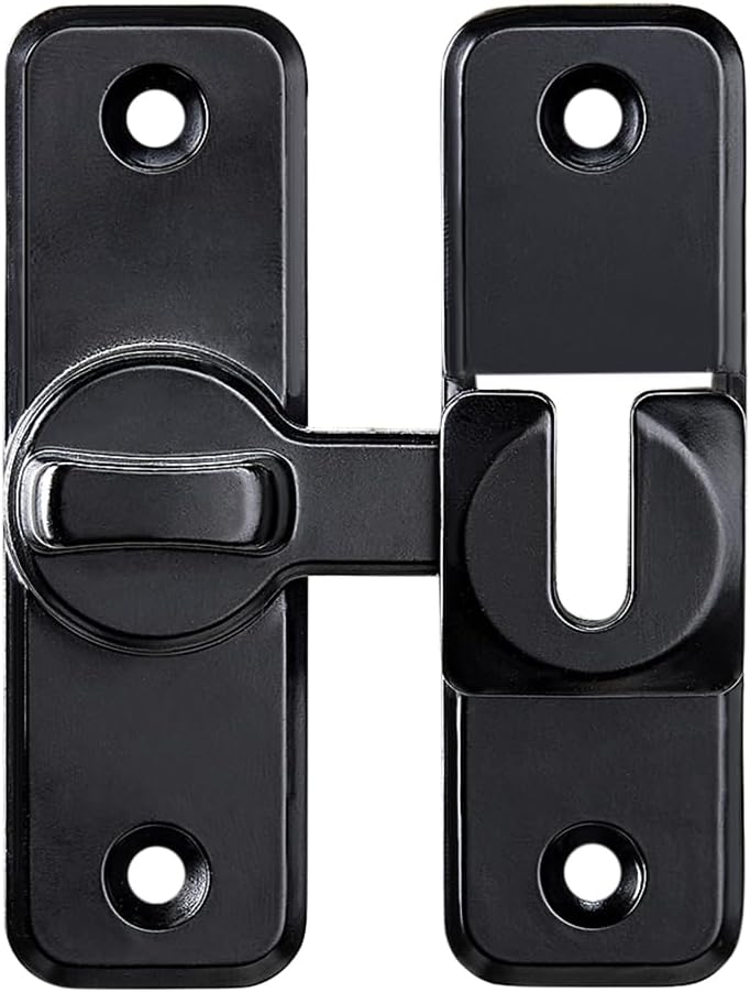 Heavy-Duty Black Flip Latch Lock for Enhanced Security - Ideal for Barns, Gates, and More - 90/180 Degree Sliding and Swing Door Latch