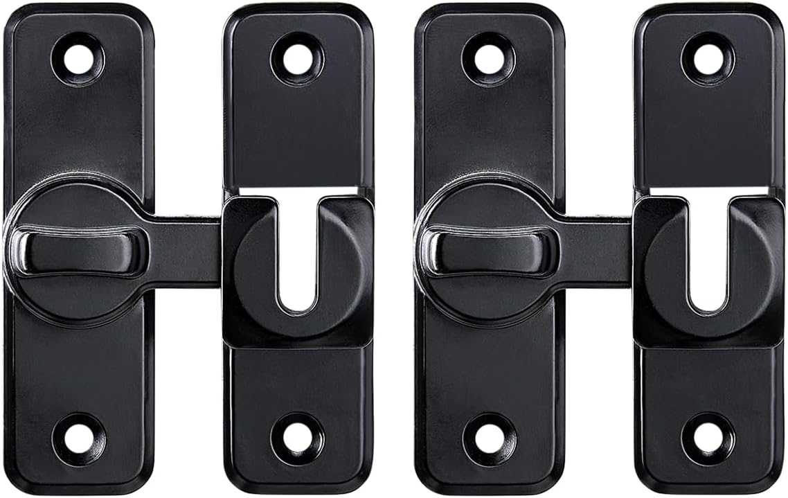 Heavy-Duty Black Flip Latch Lock for Enhanced Security - Ideal for Barns, Gates, and More - 90/180 Degree Sliding and Swing Door Latch