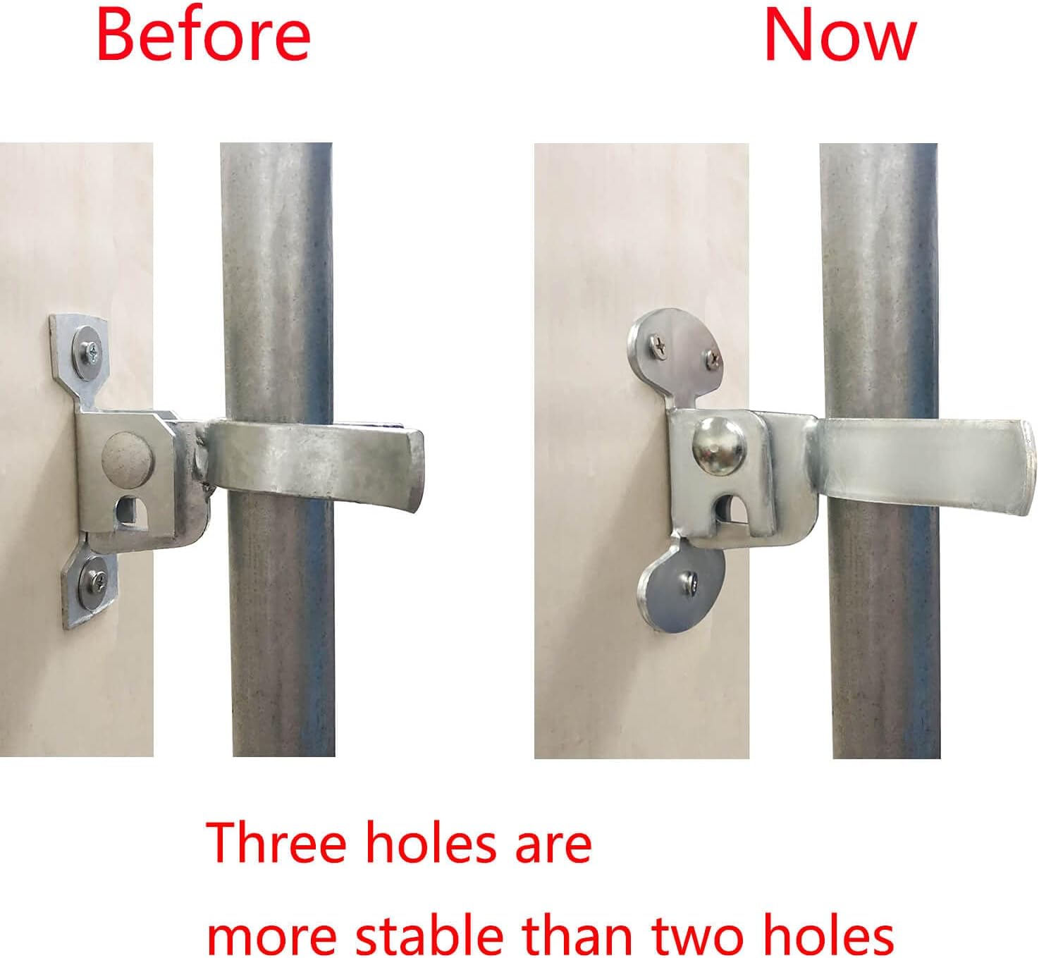 Heavy Duty Chain Link Fork Gate Latch with Padlock Hole, Wall Mount Fence Gate Latch (1-5/8" X 1-5/8")