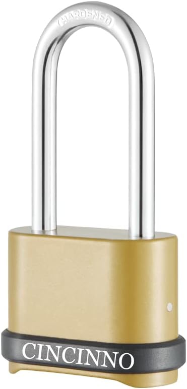 Heavy Duty CINCINNO 4 Digit Combination Lock with Long Shackle for Outdoor Use - Ideal for Sheds, Lockers, Storage Units, Gyms, and Gates - WildKart