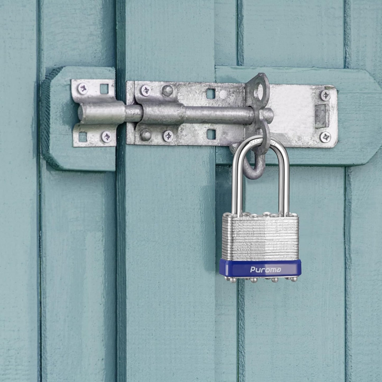 Heavy-Duty Combination Lock & Padlocks Set with 4-Digit Code - Keyed Alike for Fence, Toolbox, Gate, Case - 40mm Hardened Steel, Long Shackle (2 Keys Included)