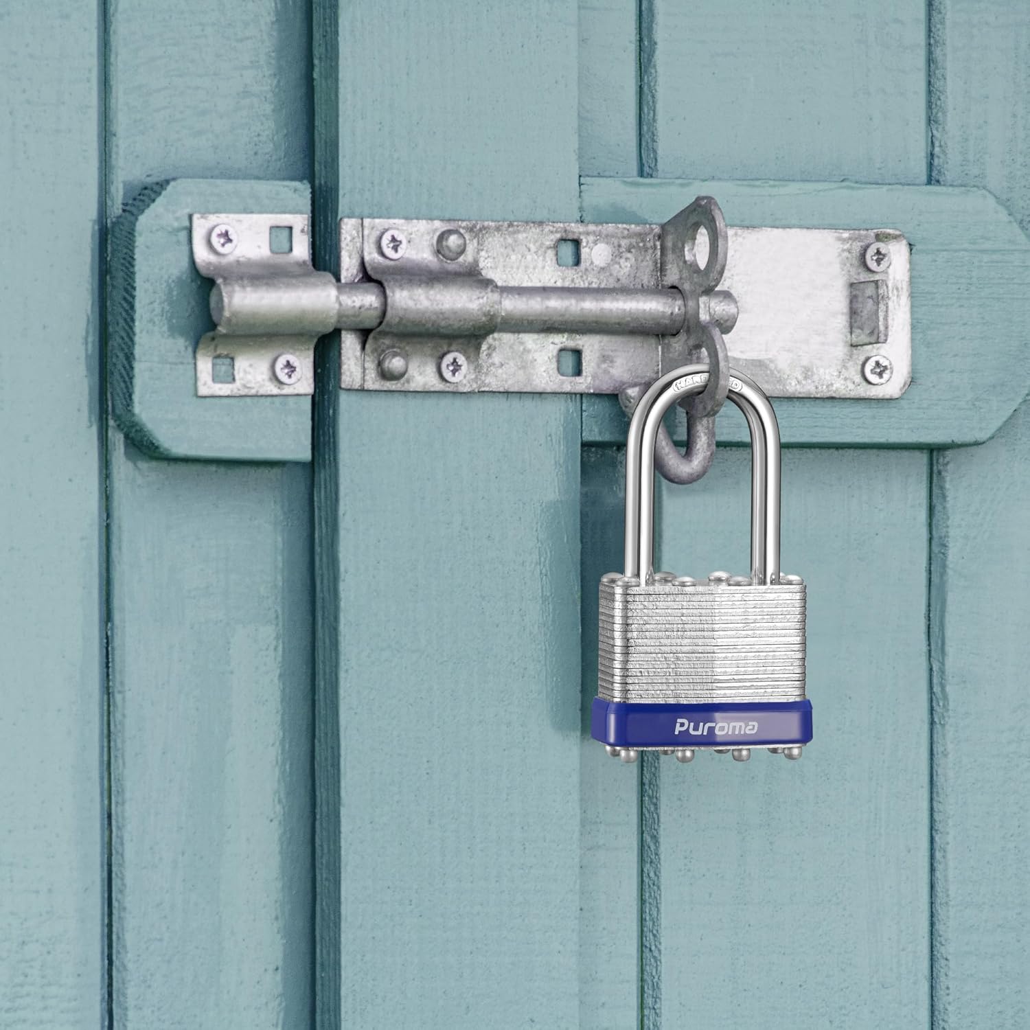 Heavy-Duty Combination Lock & Padlocks Set with 4-Digit Code - Keyed Alike for Fence, Toolbox, Gate, Case - 40mm Hardened Steel, Long Shackle (2 Keys Included)