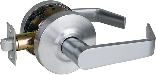 Heavy Duty Commercial Passage Door Lever Handle Set - Key-Less Hall & Closet Door Lever - Satin Chrome Finish - UL Listed & 3 Hour Fire Rated