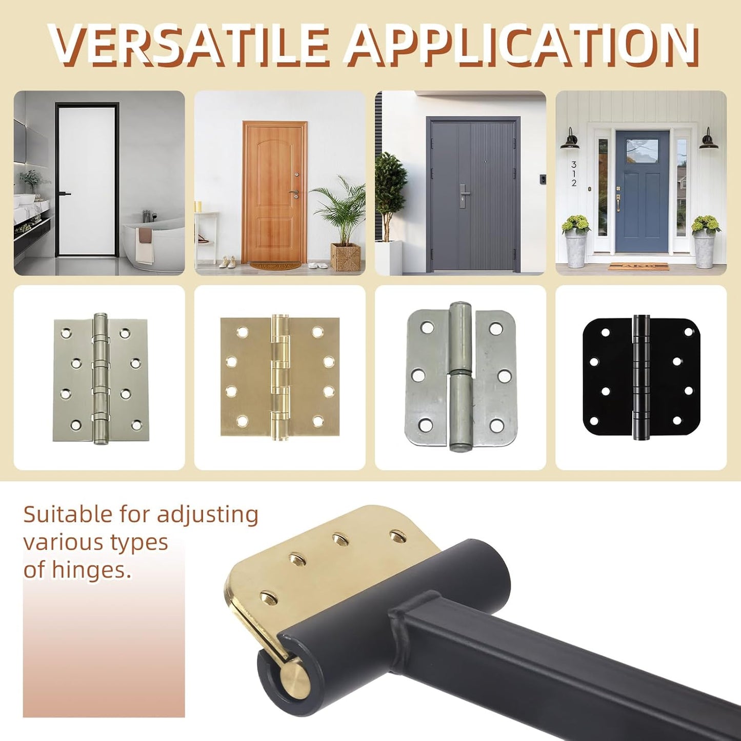 Heavy Duty Door Hinge Adjustment Tool for .134 & .180 Gauge Commercial Doors by LITLANDSTAR