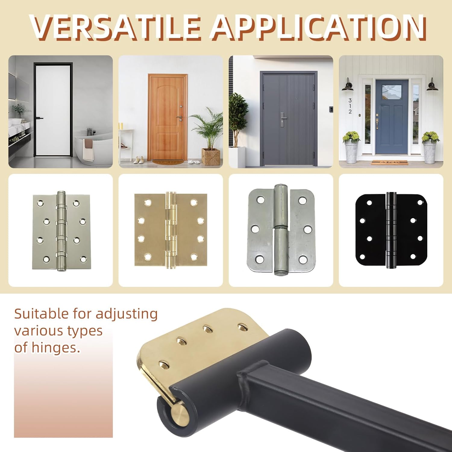 Heavy Duty Door Hinge Adjustment Tool for .134 & .180 Gauge Commercial Doors by LITLANDSTAR