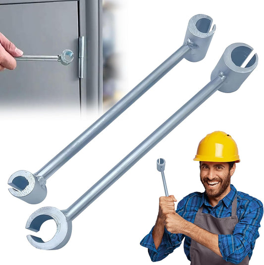 Heavy Duty Door Hinge Adjustment Tool for Flag Hinges - Structural Steel Wrench for Door Alignment and Repair (14mm-18mm, 23mm-25mm)