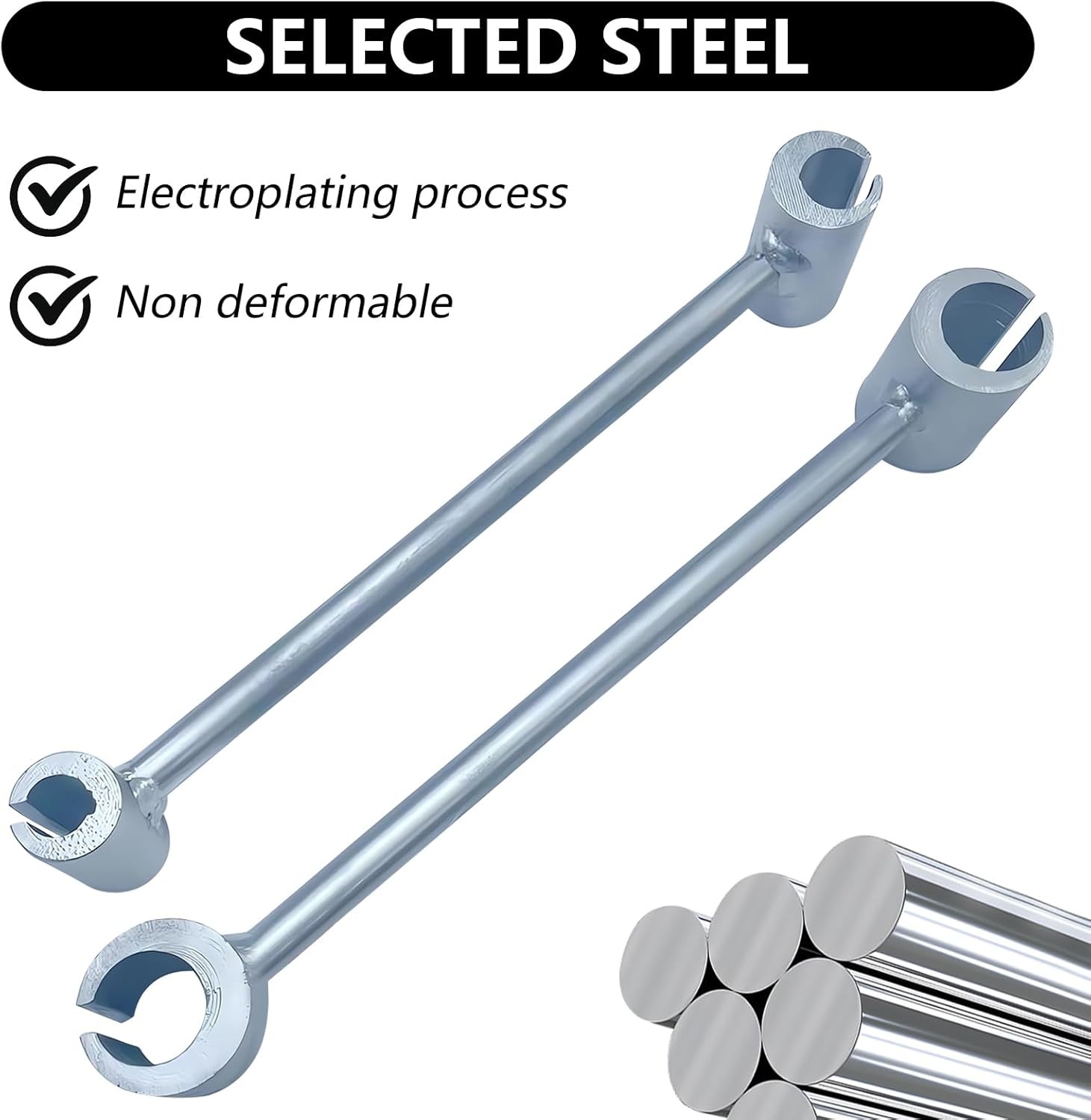 Heavy Duty Door Hinge Adjustment Tool for Flag Hinges - Structural Steel Wrench for Door Alignment and Repair (14mm-18mm, 23mm-25mm)