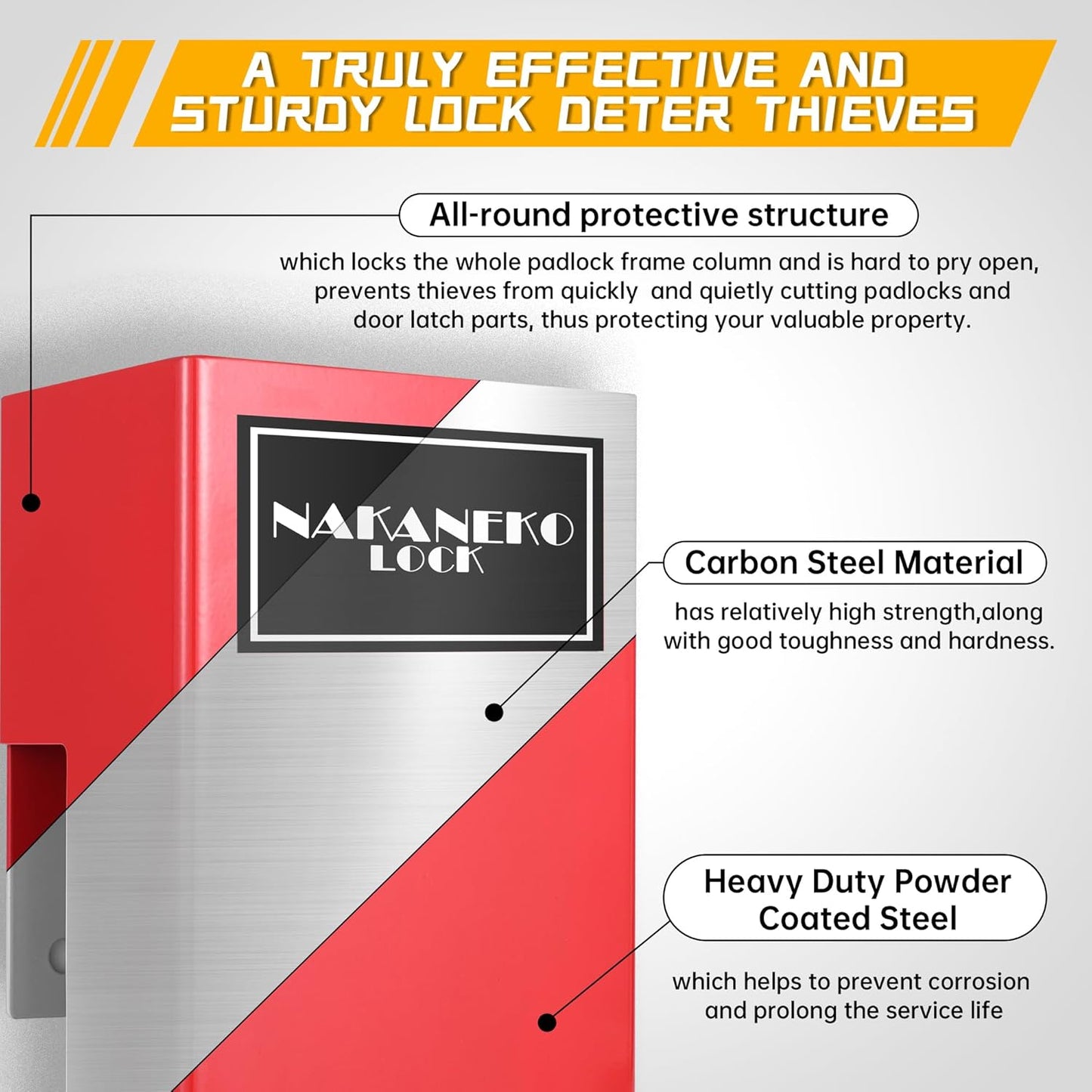 Heavy Duty Door Lock for Cam Bar Style Shipping Container Locks, Semi Trailers, Conex Latches, Box Trailers, Toy Haulers - Includes Padlock for Anti-Theft Protection