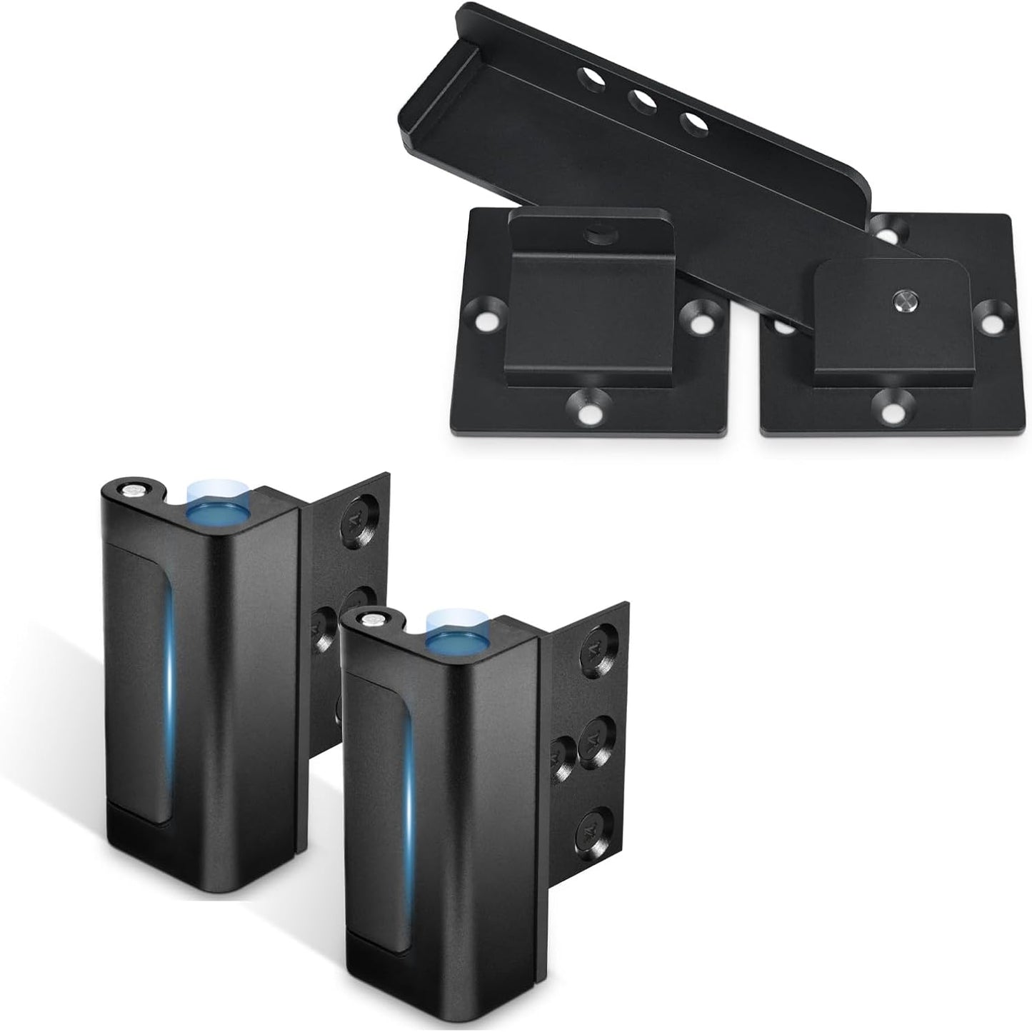 Heavy Duty Door Reinforcement Lock for Home Security - Childproof Latch Stopper with Padlock Holes. 7.5" Flip Gate Latch made of 4mm Aluminum for Outdoor Wooden Fence, Barn Door, Shed.