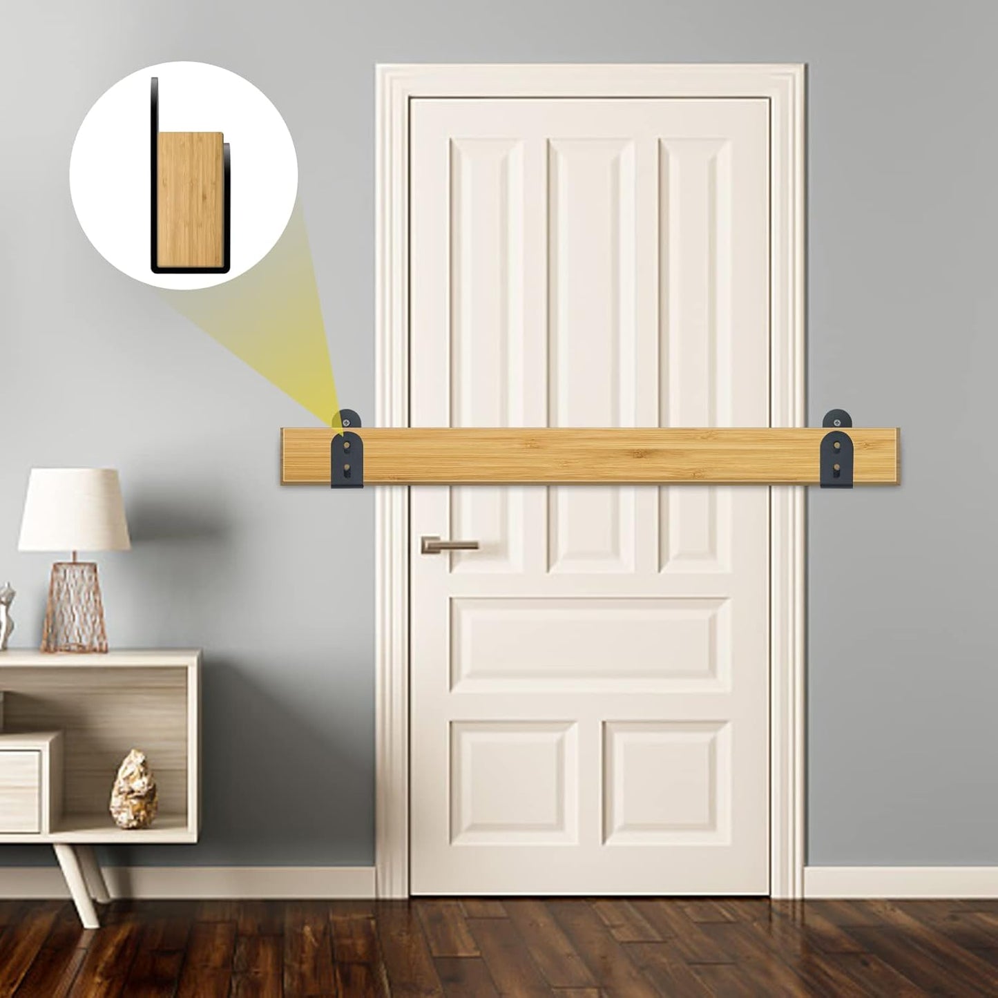 Heavy Duty Door Security Brackets for 2x4 Lumber - Steel U Bracket Door Barricade Brackets for Indoor/Outdoor Security (4 Pack)