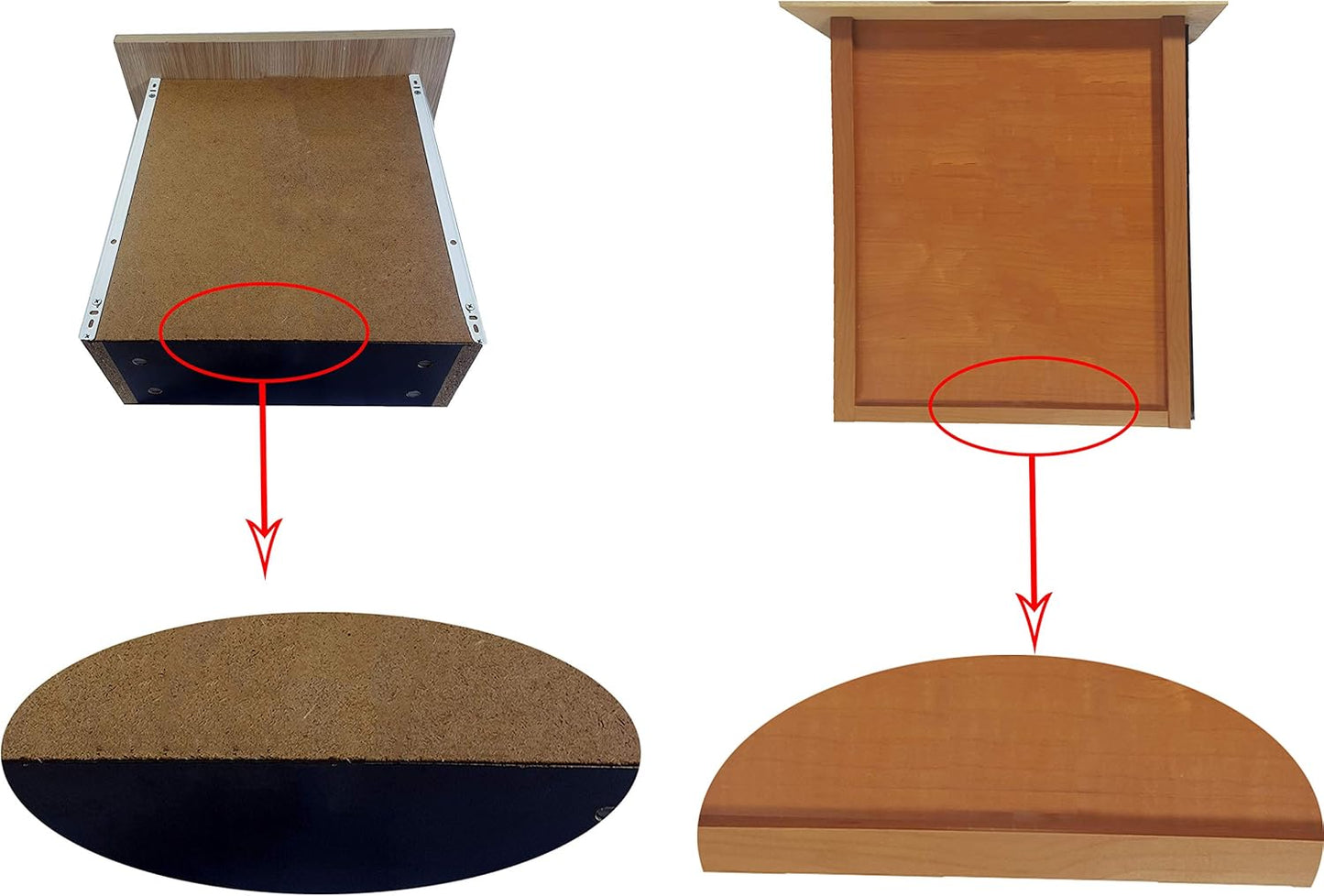 Heavy Duty Drawer Repair Kit for Reinforcing Wooden/MDF/Chipboard Drawers - Cabinet Reinforcement with Steel Hardware - Includes Screws (4 Pack)