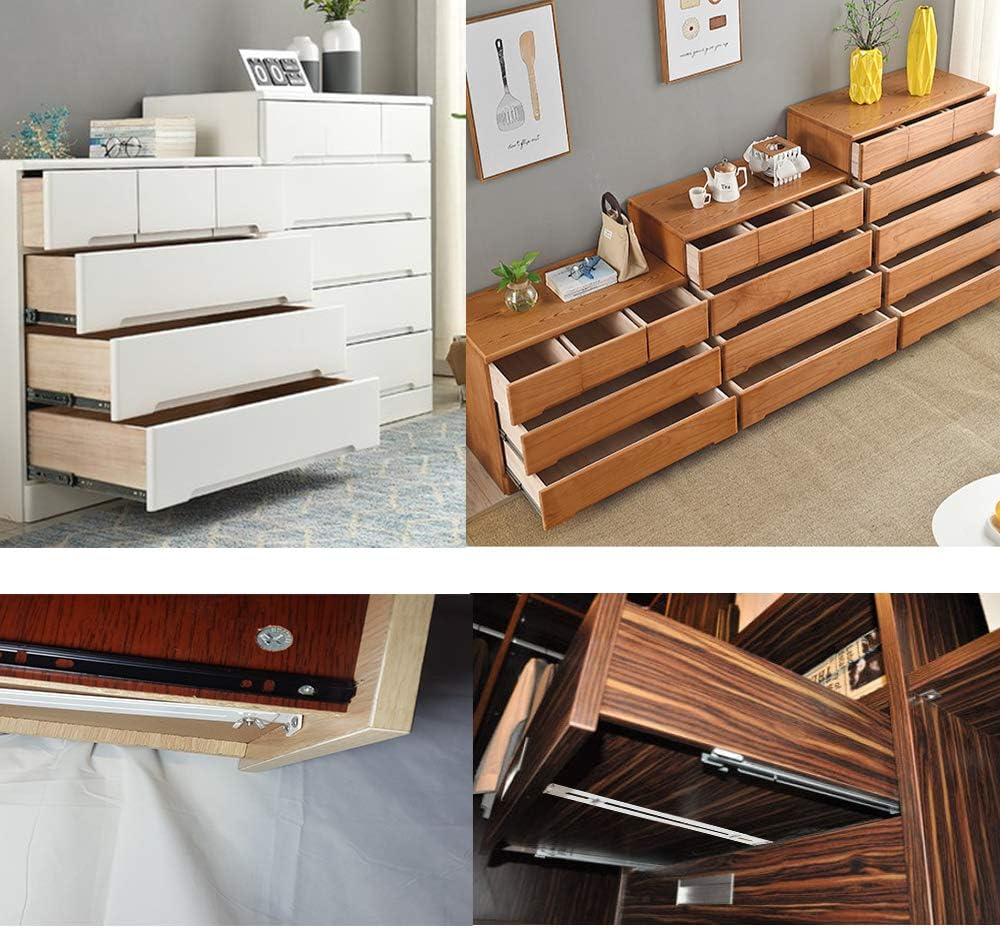 Heavy Duty Drawer Repair Kit for Reinforcing Wooden/MDF/Chipboard Drawers - Cabinet Reinforcement with Steel Hardware - Includes Screws (4 Pack)