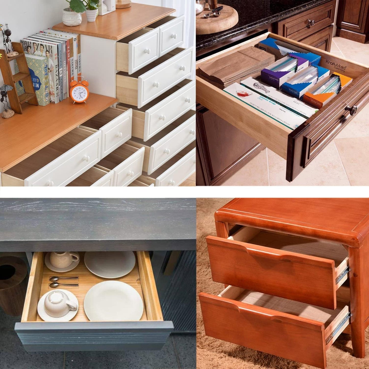 Heavy Duty Drawer Repair Kit for Wooden/MDF/Chipboard Cabinets - Includes Brackets, Mounts, and Screws to Reinforce Furniture