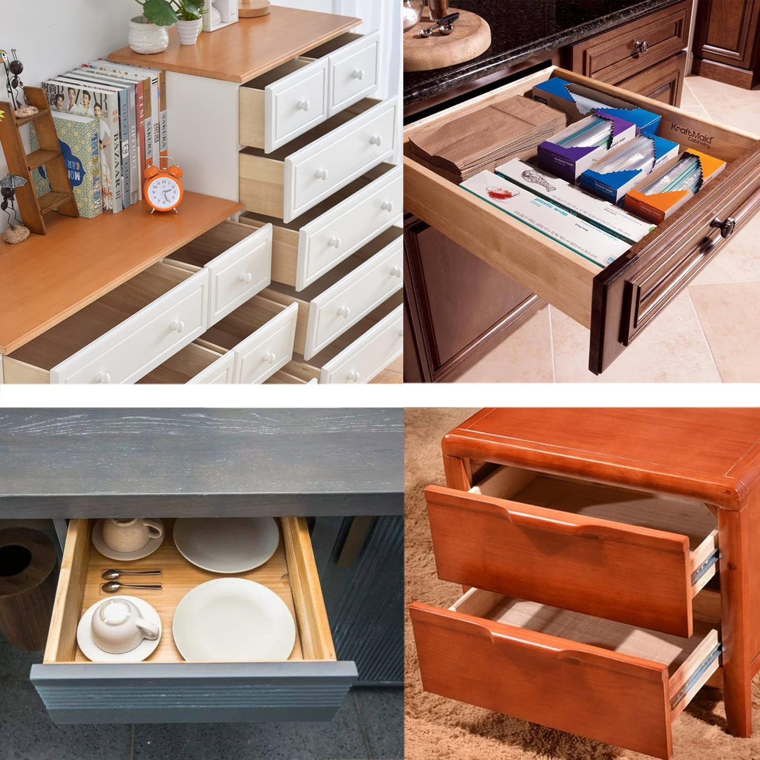 Heavy Duty Drawer Repair Kit for Wooden/MDF/Chipboard Cabinets - Includes Brackets, Mounts, and Screws to Reinforce Furniture