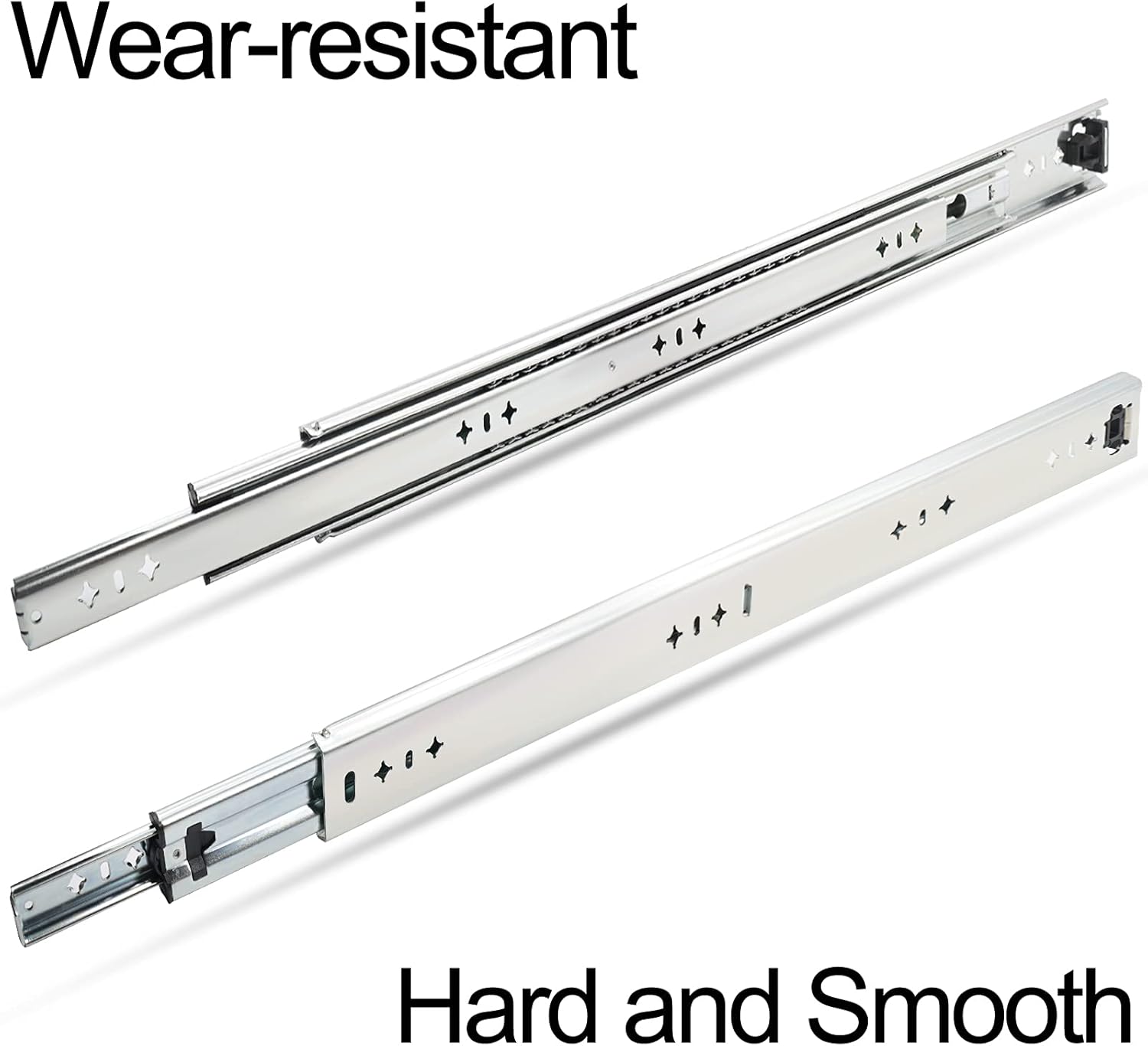 Heavy Duty Drawer Slides 32 Inch - 260 Lb Capacity, 3 Fold Ball Bearing Stainless Steel Rails with Screws - Undermount & Side Mount Extension - WildKart