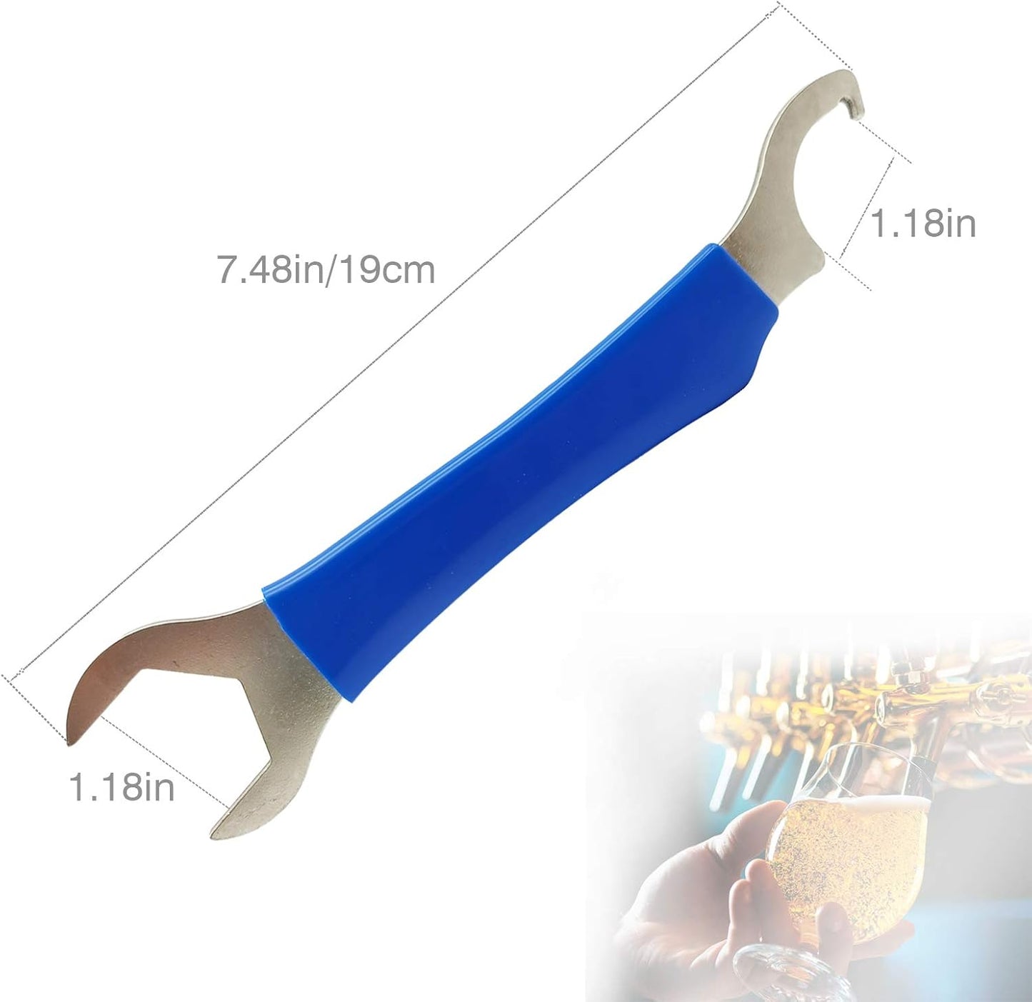 Heavy Duty Faucet Wrench Tool for Draft Beer Tap with Keg Spanner - DOMUEN Beer Faucet Wrench Kit