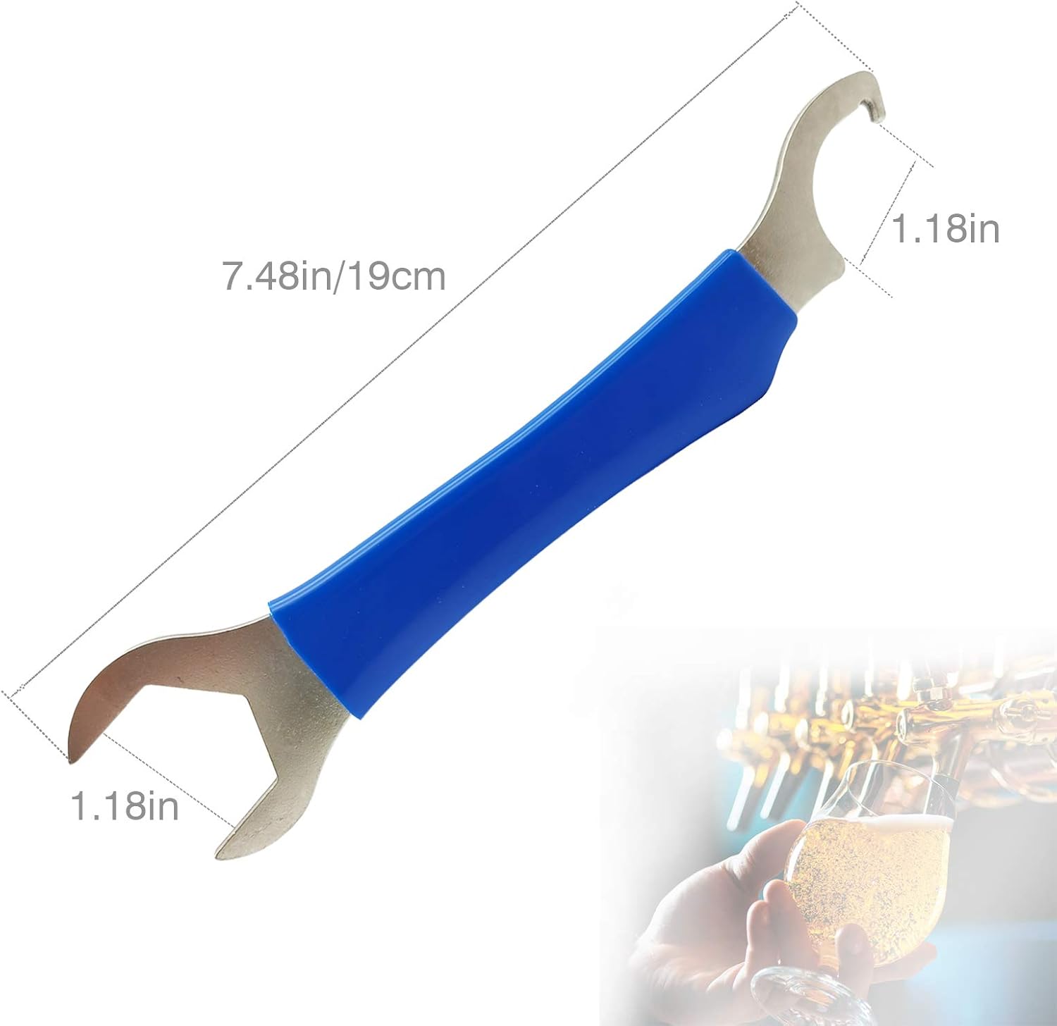 Heavy Duty Faucet Wrench Tool for Draft Beer Tap with Keg Spanner - DOMUEN Beer Faucet Wrench Kit
