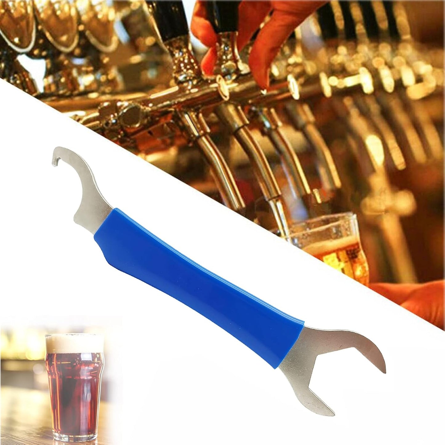 Heavy Duty Faucet Wrench Tool for Draft Beer Tap with Keg Spanner - DOMUEN Beer Faucet Wrench Kit