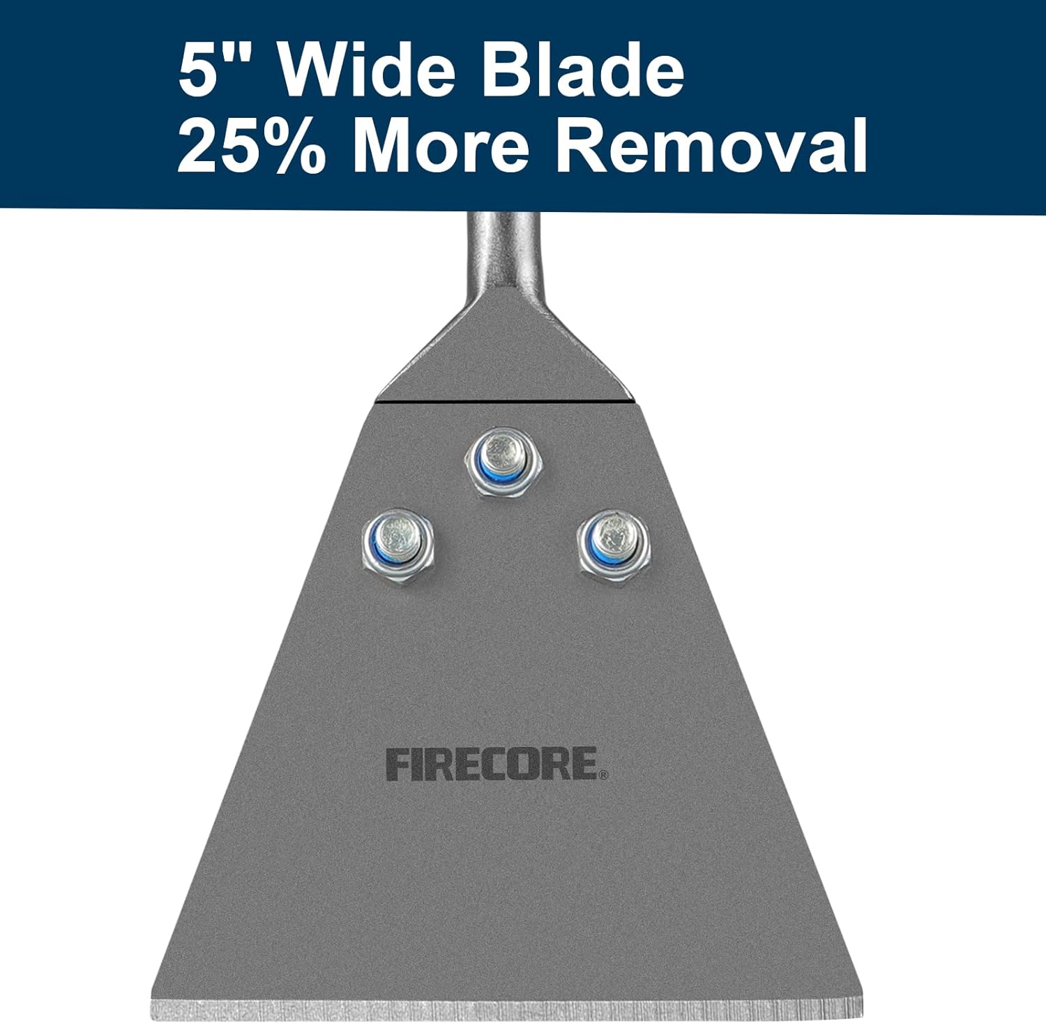 Heavy Duty Firecore SDS Plus Floor Scraper Tool for Tile Removal - 5" x 11" Chisel with Long Handle for Rotary Hammer Drill - Includes Spare Bolts and Locknuts - Thinset & Adhesives Remover FS22510