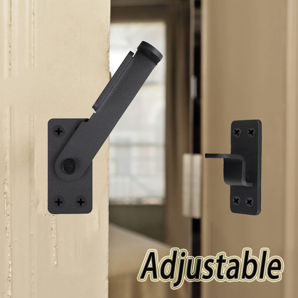 Heavy Duty Flip Gate Latch Lock for Wooden Fence with Padlock Hole - Ideal for Barn Door, Fence Gate, Shed, Cabinet - Black (1 pc)