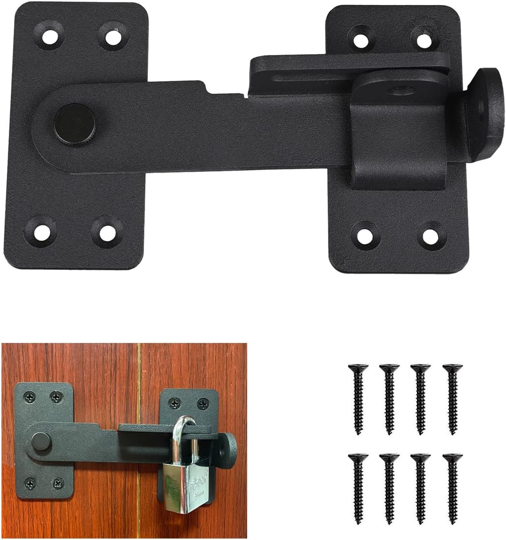 Heavy Duty Flip Latch Lock with Padlock Hole for Wooden Fences, Cabinets, Bathrooms & Windows