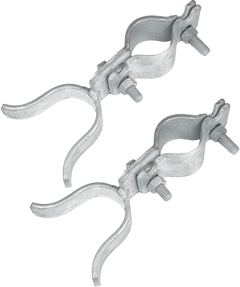 Heavy-Duty Galvanized Gate Fork Latch for Chain Link Fence Gates, 1-3/8" OD, with Padlock Hole - Complete Set (2 Pack)