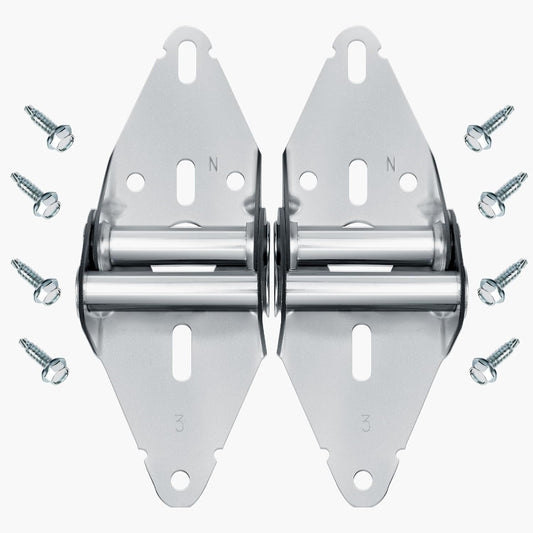 Heavy Duty Galvanized Sheet Metal Garage Door Hinges #3 - 14 Gauge Steel for Residential & Light Commercial Doors - 1 Pair with 8 Screws