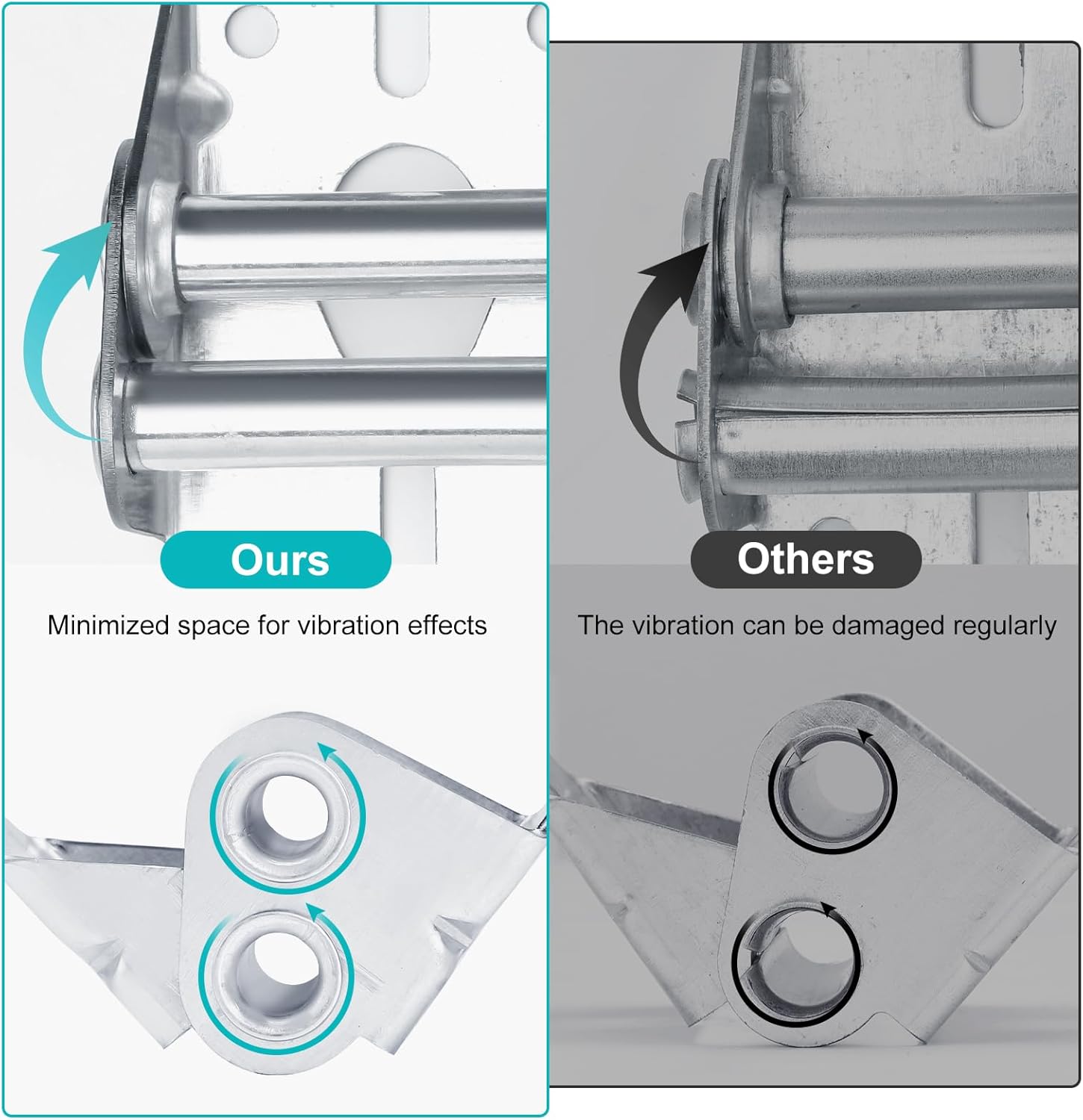 Heavy Duty Galvanized Sheet Metal Garage Door Hinges #3 - 14 Gauge Steel for Residential & Light Commercial Doors - 1 Pair with 8 Screws