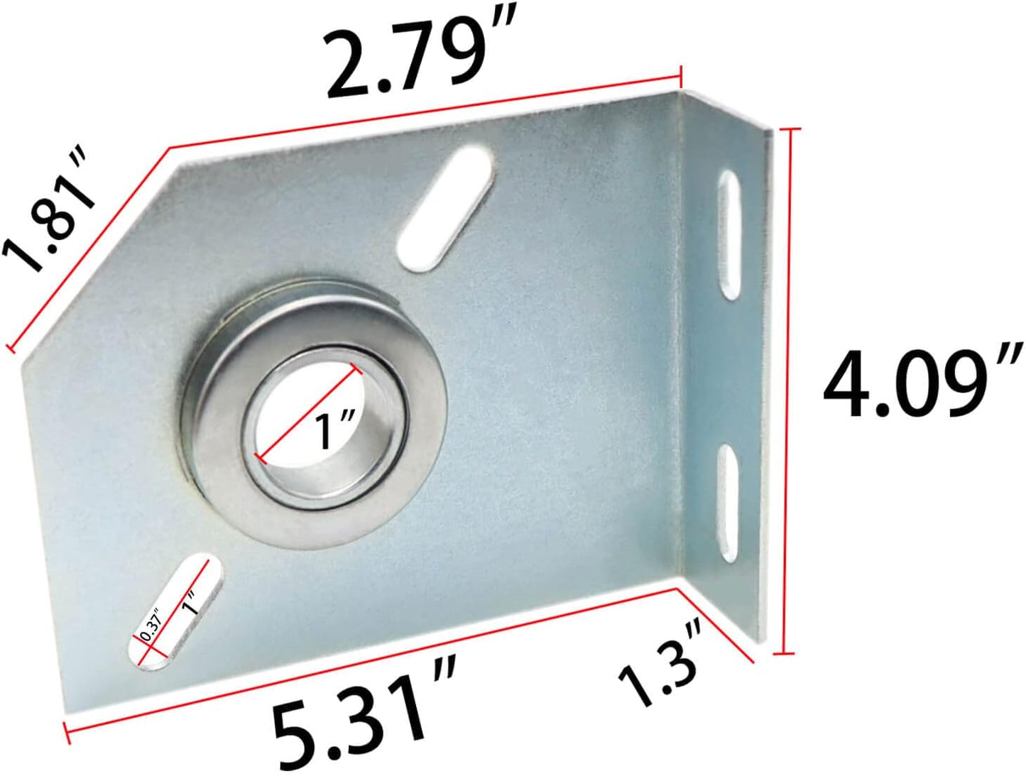 Heavy-Duty Garage Door Spring Center Bearing Bracket - 3-3/8" Size - Durable Anchor Center Plate