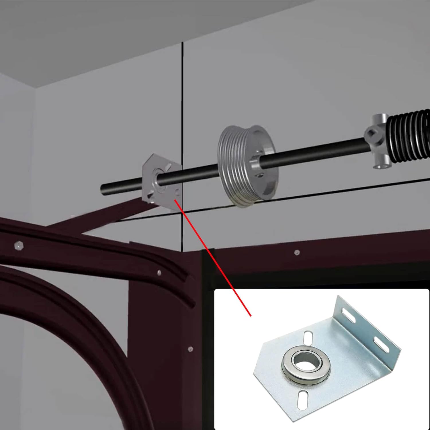 Heavy-Duty Garage Door Spring Center Bearing Bracket - 3-3/8" Size - Durable Anchor Center Plate