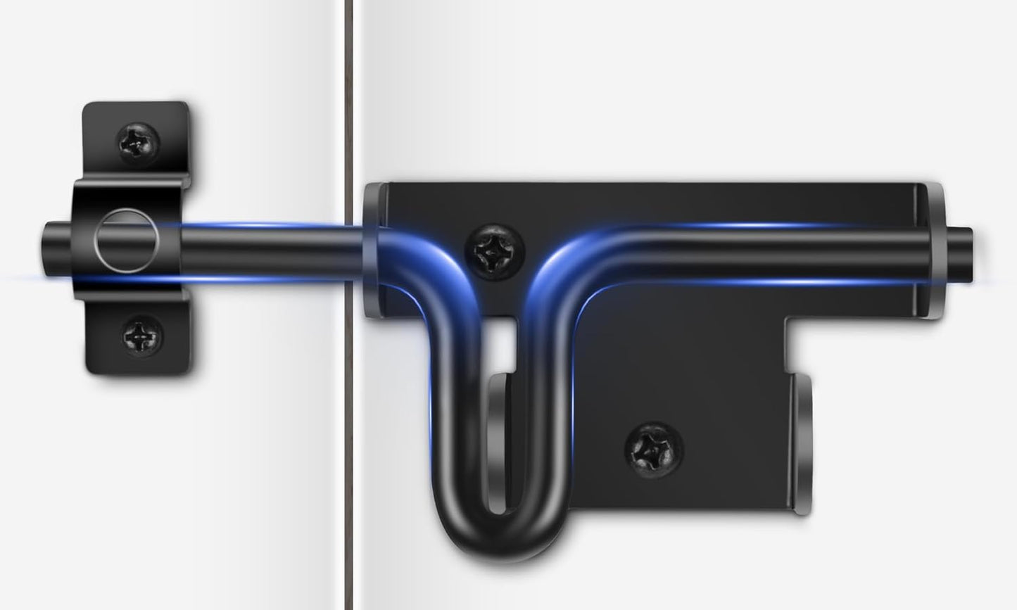 Heavy Duty Gate Latch with Padlock Hole for Wooden Fence - Black, 1 Pack