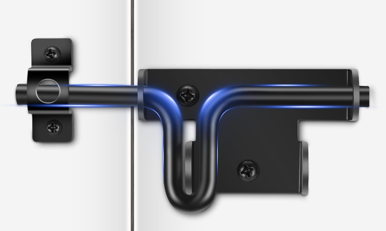 Heavy Duty Gate Latch with Padlock Hole for Wooden Fence - Black, 1 Pack