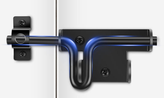 Heavy Duty Gate Latch with Padlock Hole for Wooden Fence - Black, 1 Pack