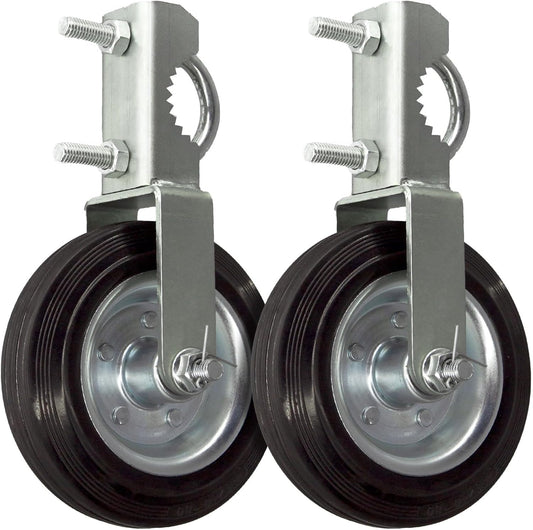 Heavy Duty Gate Wheel 2 Pack for Metal Swing Gates - Fits 1-5/8" to 2" Frames - Gate Support Caster for Chain Link Fences
